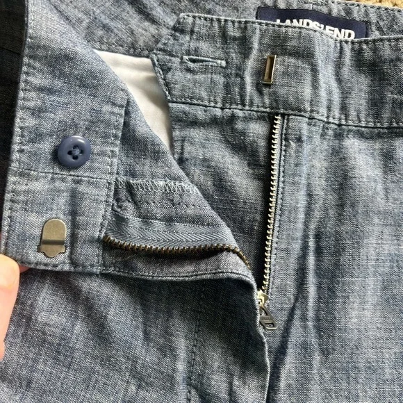 NWOT Lands End Chambray Shorts Denim color - Picture 3 of 13